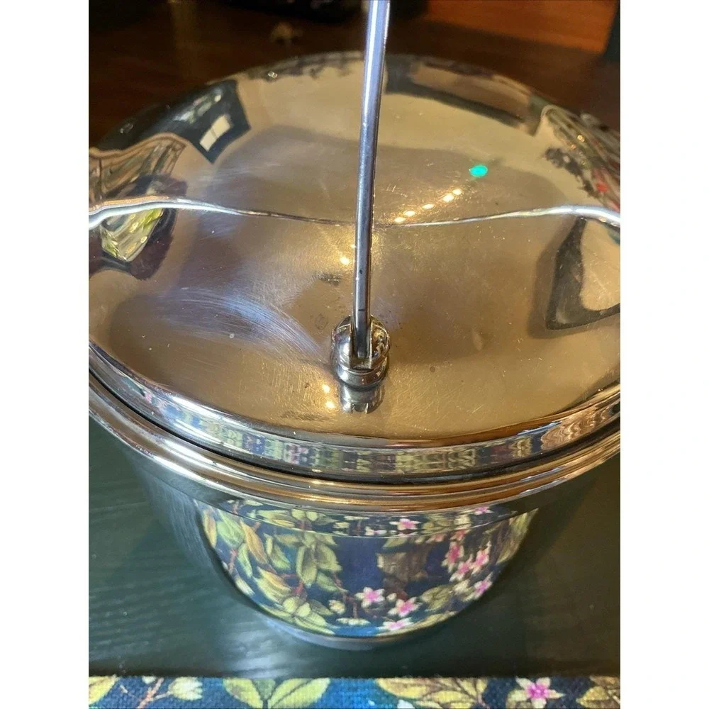 VTG Poole & Co Silver Plated Mid Century Modern Hinged Insulated Ice Bucket